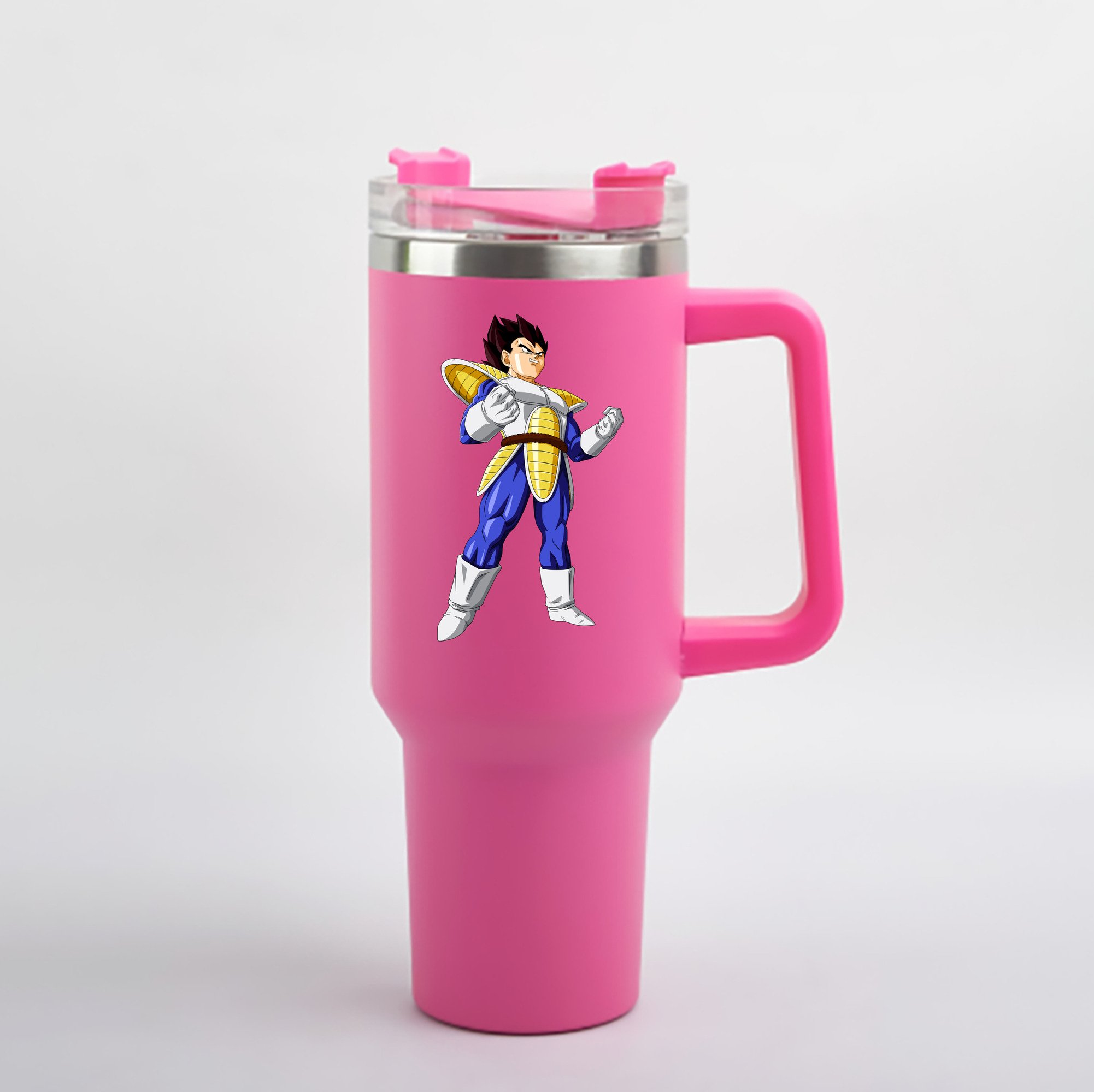 （画像用） ドラゴンボール ベジータ四世（Bejīta Yonsei）DRAGON BALL Vegeta IV 1200mL車用タンブラー - クリスタルステッカー（プラスチックストロー付き）